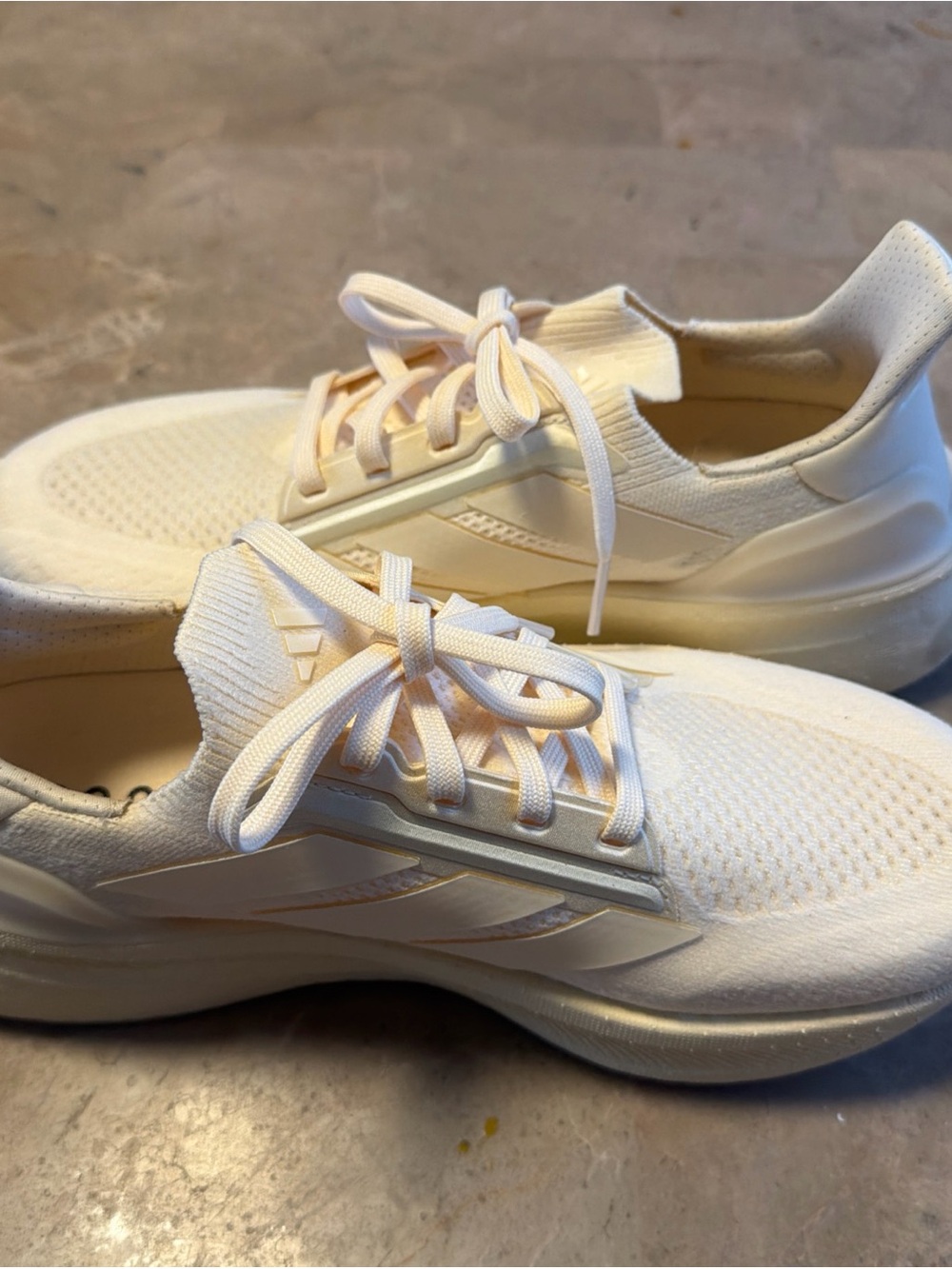 adidas ultra boost 5x Women's Wonder White Grey Athletic Lace-Up Sneakers